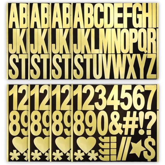 Autocollants Lettres Alphabet - Non Spécifié - 8 Feuilles - Paillettes - PVC - Décoration De