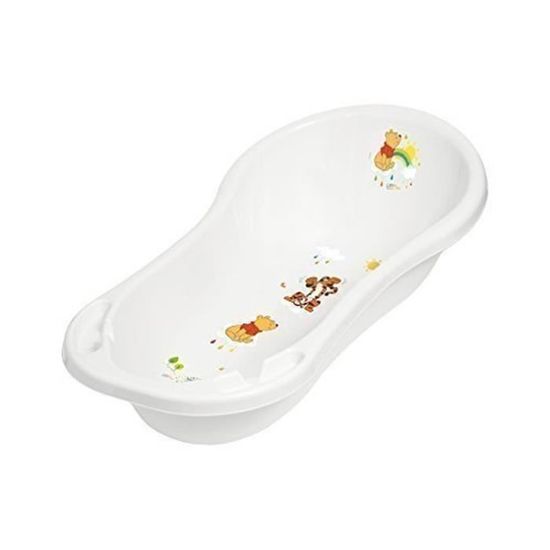 Baignoire Bébé XXL Funny Farm 100 Cm - Blanche Avec Support Pliable Et Tuyau D'évacuation - Matériau Sans BPA