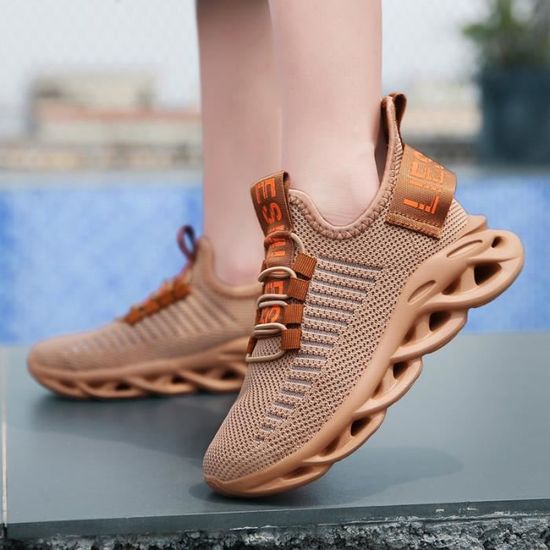 Enfant Courir Baskets Enfants Chaussures De Sport Mode Garcons Chaussures Decontractees Respirant Maille Tennis Baskets Brun Cdiscount Chaussures