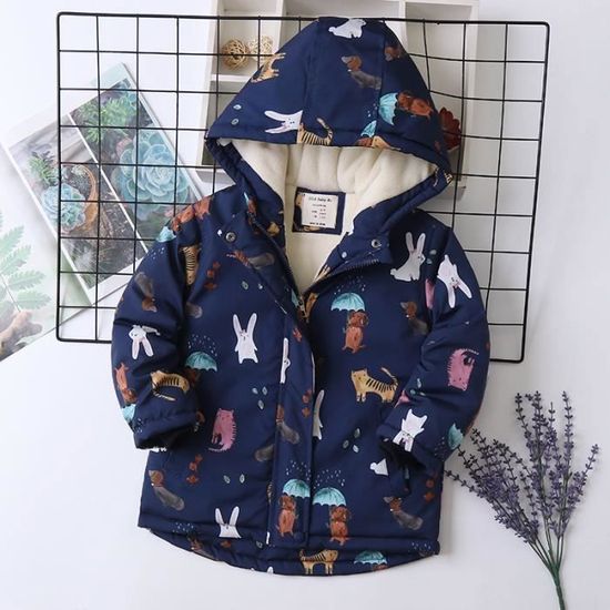 Blouson Fille De 5 14 ans Chaude Doux et Confortable Hiver