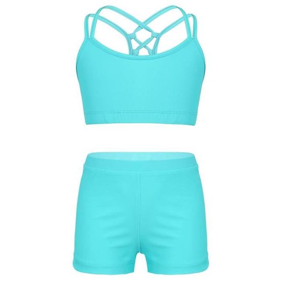 Ensemble Sport Camouflage Fille - Crop Top Et Legging - Taille 5-14 Ans - Pour Yoga, Danse, Fitness - Polyester/Spandex