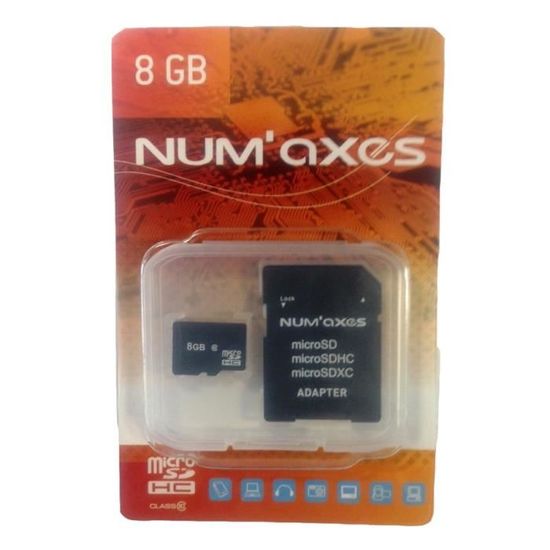 Carte mémoire micro sd 8 go à 4.54 euros port inclu