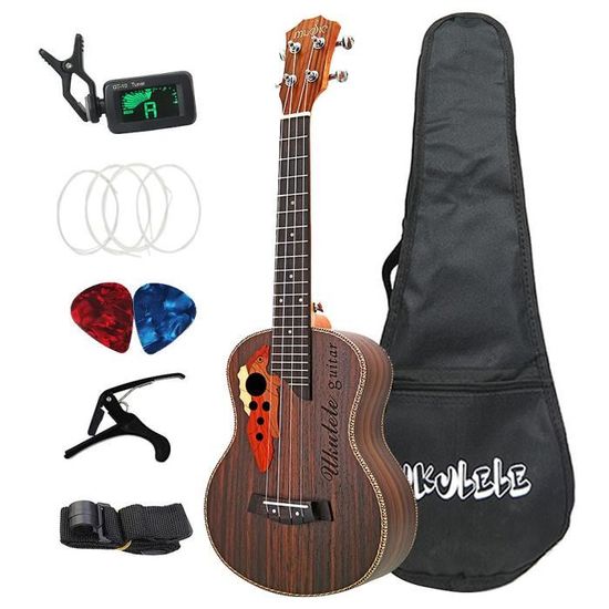 Ukulélé 21 Pouces En Acajou - Modèle Ananas - 4 Cordes Nylon - Instrument Hawaïen Parfait Pour Débutants Et Fêtes - 4