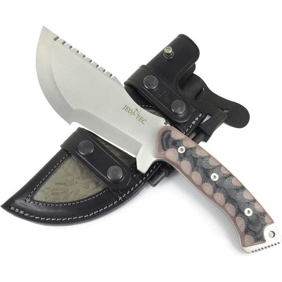 JEO-TEC Gaine de Couteau de Survie Bushcraft Camping Randonnée Chasse et Pêche - Étui de Ceinture Nylon Multi-Position 30 ou 27.5 cm