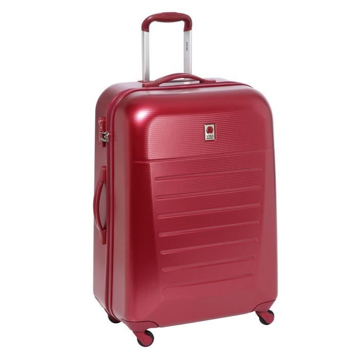 VISA DELSEY Valise Trolley Rigide ABS 4 Roues 76cm CALEO HARD Rouge