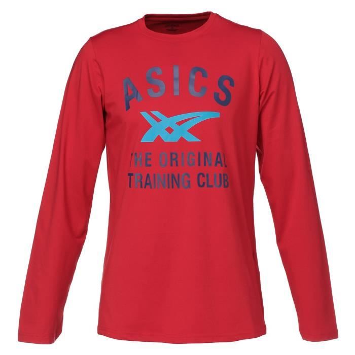 Asics t shirt homme rouge clearance