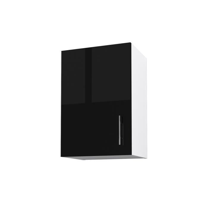 Obi Caisson Haut De Cuisine Avec 1 Porte L 40 Cm Blanc Et Noir
