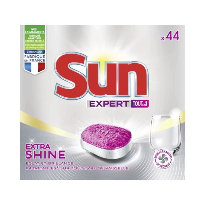 SUN EXPERT Extra Shine - 3 mois de lavages - 44 tabs