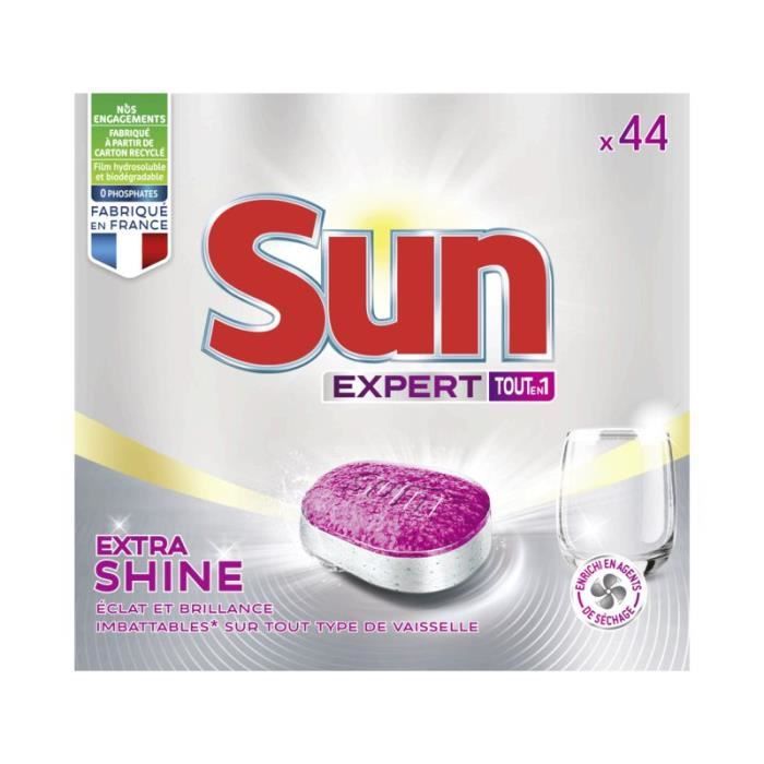 SUN Tablette Lave-vaisselle Tout en Un Extra Shine - 44 doses - Cdiscount  Electroménager