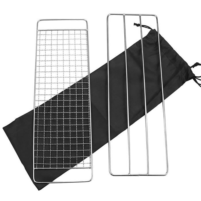 Grille De Rechange Pour Barbecue 50x30 Cm - En Fer Antiadhésif - Pour Poissons, Légumes, Viandes - Camping, Pique-nique
