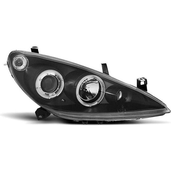 Paire de feux phares Peugeot 307 01-05 angel eyes noir