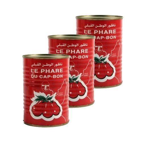 Lot 3X Double concentré de tomate - Le Phare du Cap Bon - conserve 400g (1-2)
