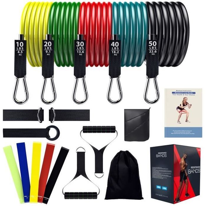 Bande Résistance Musculation Élastique de Fitness 150 LBS, Sport Maison Homme, Femme, Bande d'Exercice Yoga, Gym