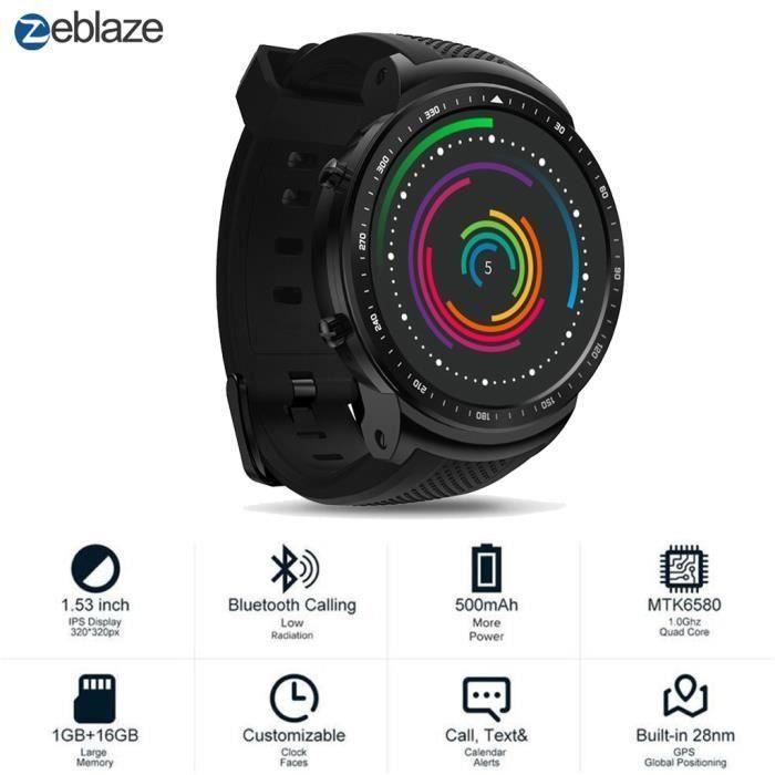 Téléphone de montre intelligent Zeblaze THOR Pro GPS 3G Bluetooth 4.0 1 Go + 16 Go pour Android iOS