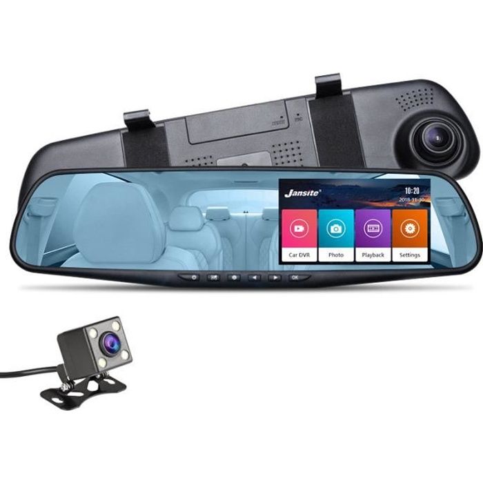 Voiture DVR 4.3 -écran tactile double lentille voiture caméra FHD 1080P enregistreur vidéo rétroviseur avec rétroviseur DVR Dash cam