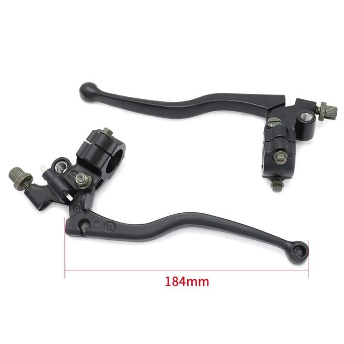 a pair of -CVO – paire de leviers de frein et d'embrayage moto, noirs, câble de frein avant, pour Honda CG 125, alliage d'aluminium