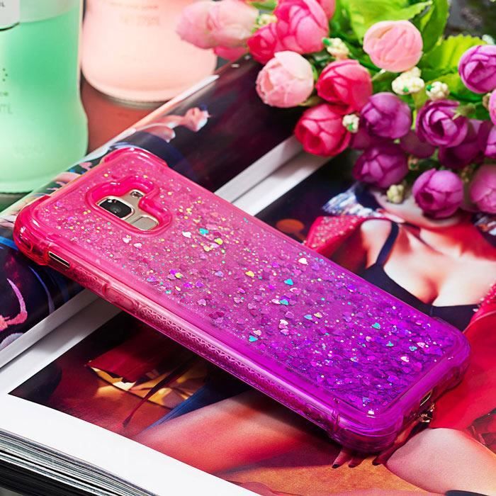 Coque Samsung Galaxy J6 2018, Silicone Souple Gradient Couleur Transparente Ultra-fin Pratique Antichoc, Rose Violet