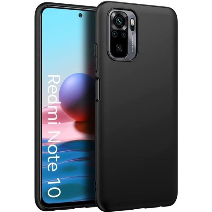 Coque Xiaomi Redmi Note 10 (6,43-) - Souple Ultra Mince Noir Mate - AVSCASE