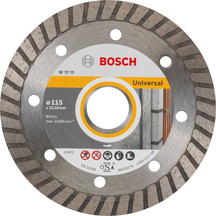 BOSCH Disque à tronçonner diamanté Professional pour Universal turbo - 115 x 22,23 x 2 x 10 mm