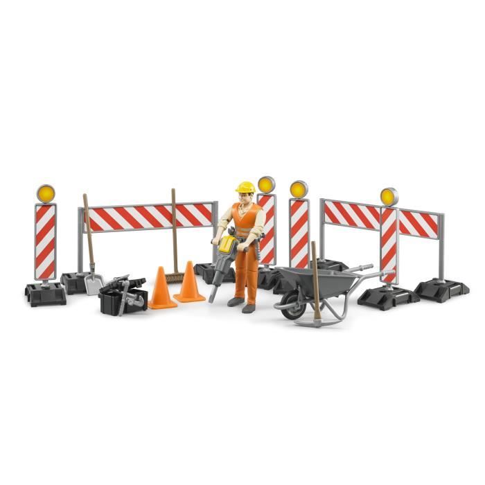 BRUDER - Set de construction Bworld avec figurine - 10,7 cm