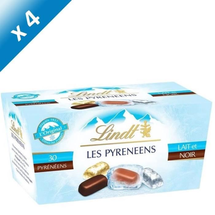 LINDT Lot de 4 Ballotin Les Pyrénéens L'Original Assorti - 219 g