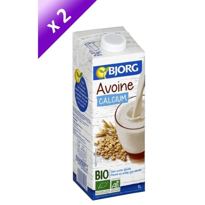 BJORG Lot de 2 Boissons Avoine Calcium - 2 x 1 L