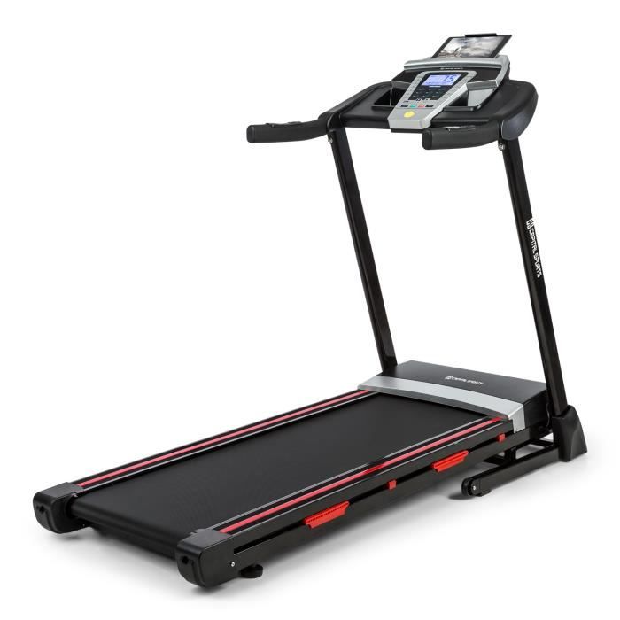 Tapis de course - CAPITAL SPORTS - cardio-training 14 km/h - Tapis de marche - Port USB & enceinte intégrés -Tapis roulant - Noir