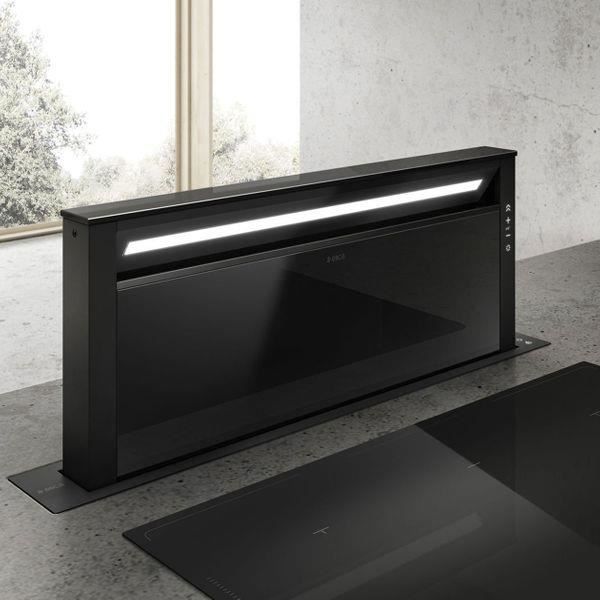 Hotte cuisine Elica escamotable GETUP noir 90 cm - Version extraction Noir