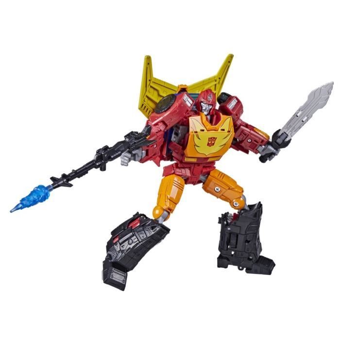 TRANSFORMERS - Generations War for Cybertron: Kingdom - Figurine WFC-K29 Rodimus Prime, remorque, cl Commander - dès 8 ans - 19 cm