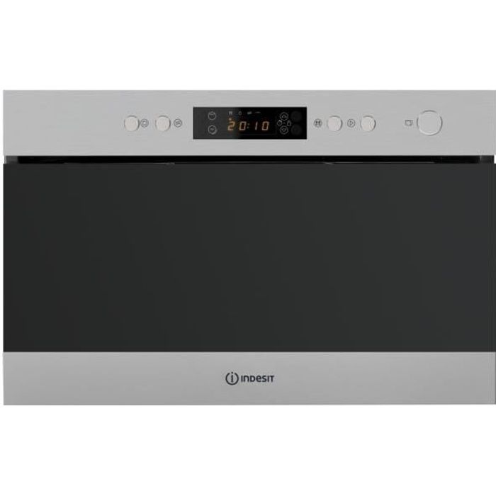 Indesit MWI 6213 IX, Intégré, Micro-onde combiné, 22 L, 750 W, boutons, Noir, Acier inoxydable