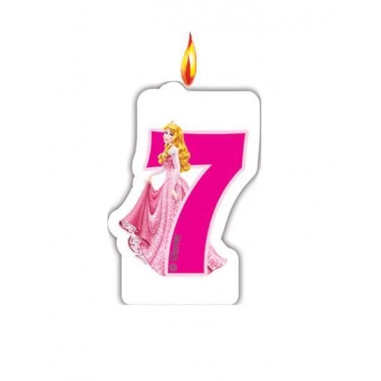 Bougie chiffre anniversaire disney princess 7 ans