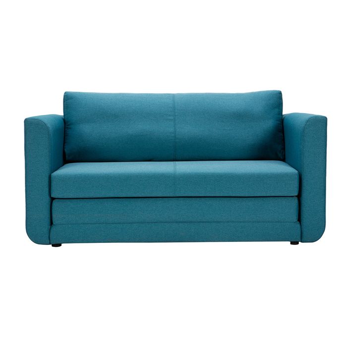 Canapé droit 2 places Bleu Tissu Pas cher Design Confort