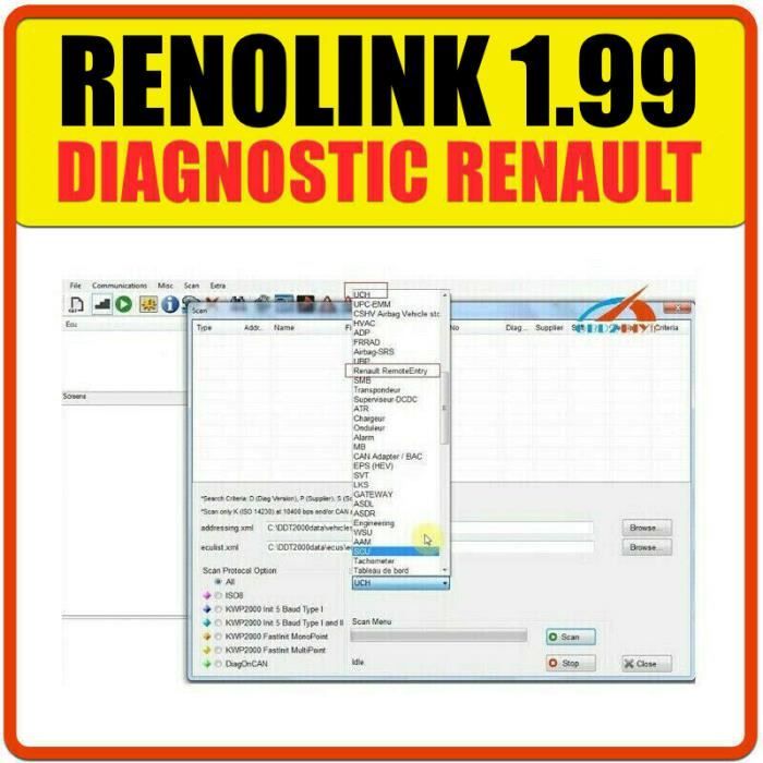 RenoLink Logiciel Version 1.99 sur Clé USB - Licence Officielle pour Diagnostic Auto Professionnel Renault et Dacia