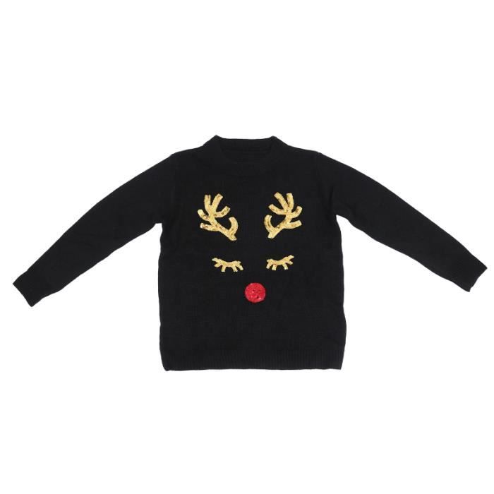 1pc chandail à manches longues de Noël pour femme, motif d'élan, pull ample PULL - CHANDAIL