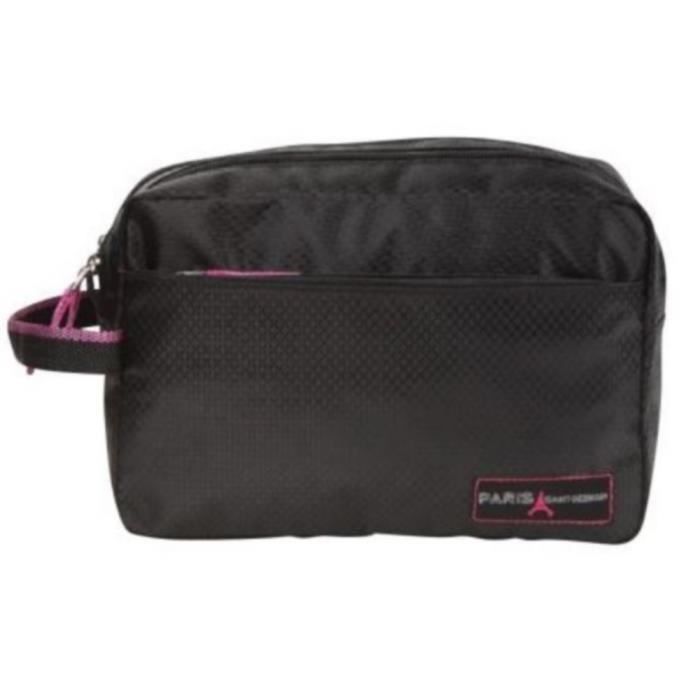Trousse de Toilette PSG Paris Saint-Germain Noire et Rose Brillant