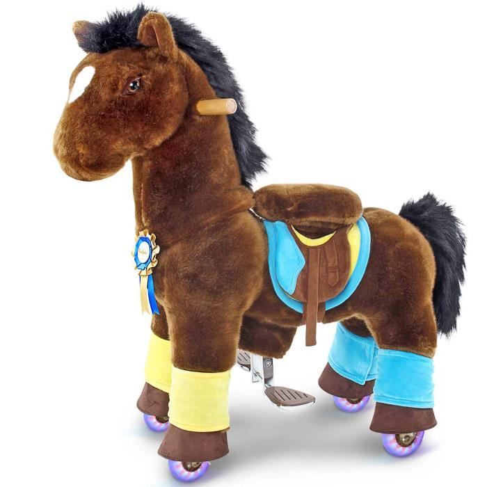 PonyCycle Modèle K Monter sur Cheval Jouet Peluche Marche Animal Cheval brun foncé pour 3 à 5 ans petit K35