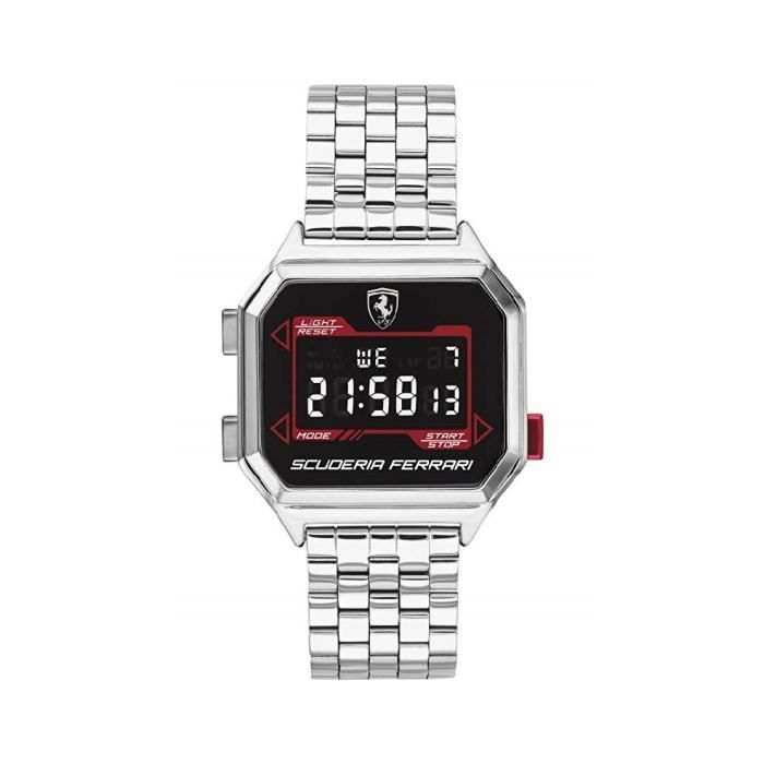 Scuderia Ferrari Homme Digital Quartz Montre avec Bracelet en Acier Inoxydable 0830703 73