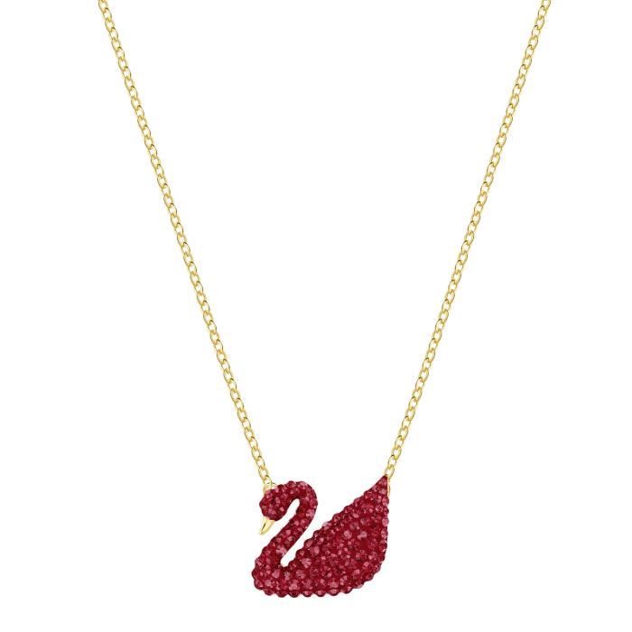 Sautoir - Collier - Collier Swarovski Iconic Swan Red - Matière:Métal argenté
