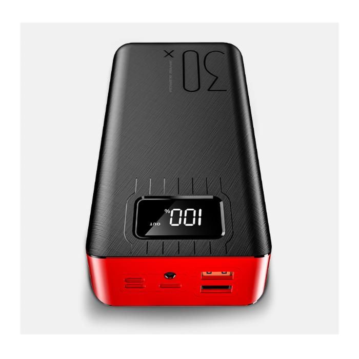 TD® batterie externe 30000mAh charge rapide grande capacité portable affichage numérique port de charge compatible tous les téléphon