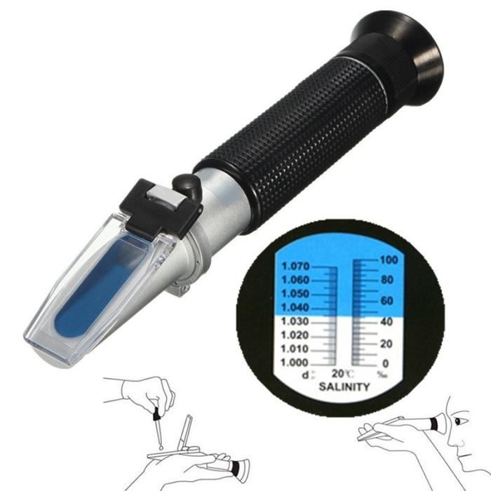 Salinité Réfractomètre Eau 0~10% Sel Mètre Mesureur Testeur Refractometer