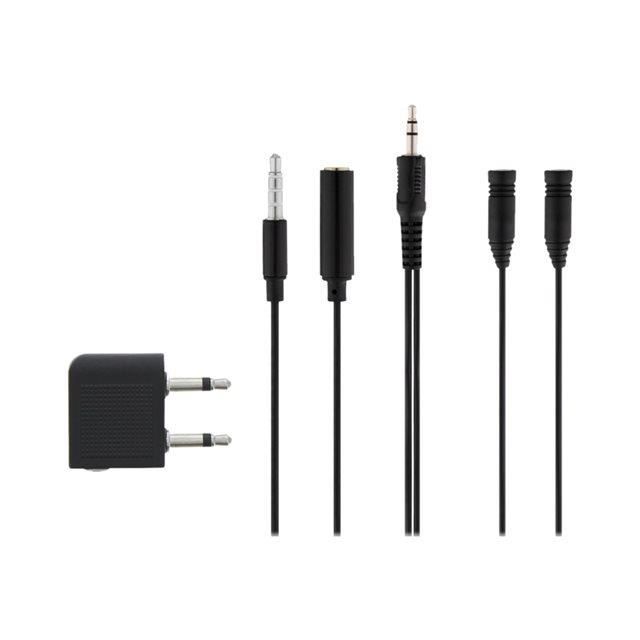 PACK ACCESSOIRES POUR CASQUES CONTIENT : 1 RALLONGE JACK 3,5MM MALE - JACK 3,5MM FEMELLE (100cm) 1 DOUBLEUR JACK 3,5MM 1 ADAPTAT...