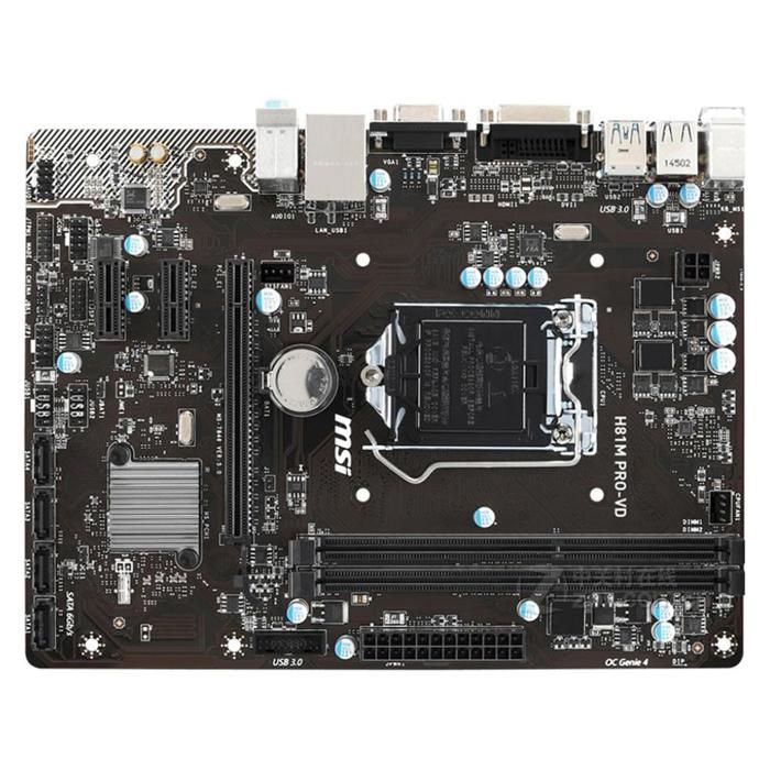 Carte mère MSI H81M PRO-VD Intel H81 LGA 1150 2xDDR3 SDRAM 16 Go Micro ATX - Msi