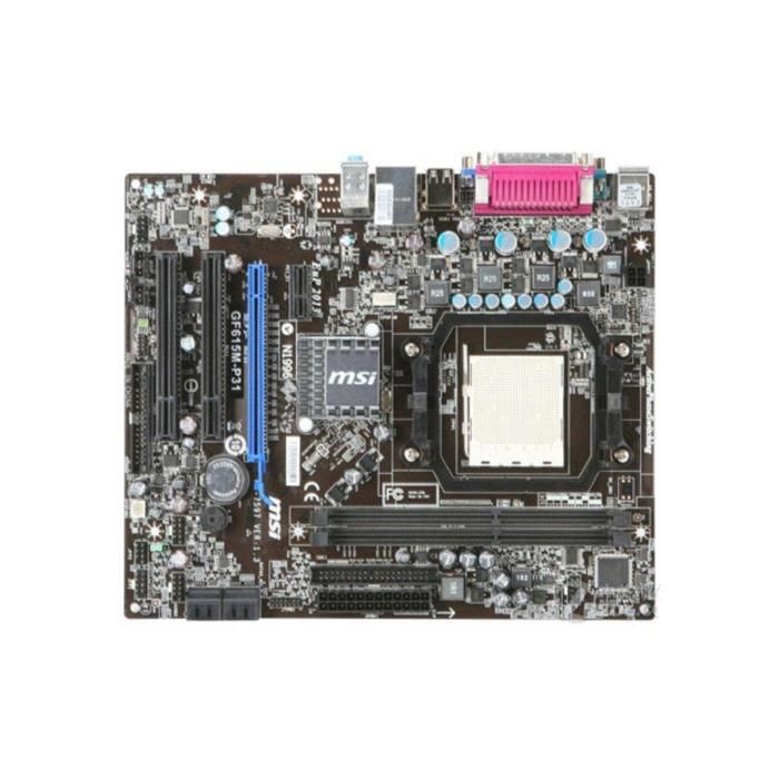 Carte mère MSI GF615M-P31 NVIDIA nForce630A Socket AM3 2xDDR3 SDRAM 8 Go Micro ATX - Msi