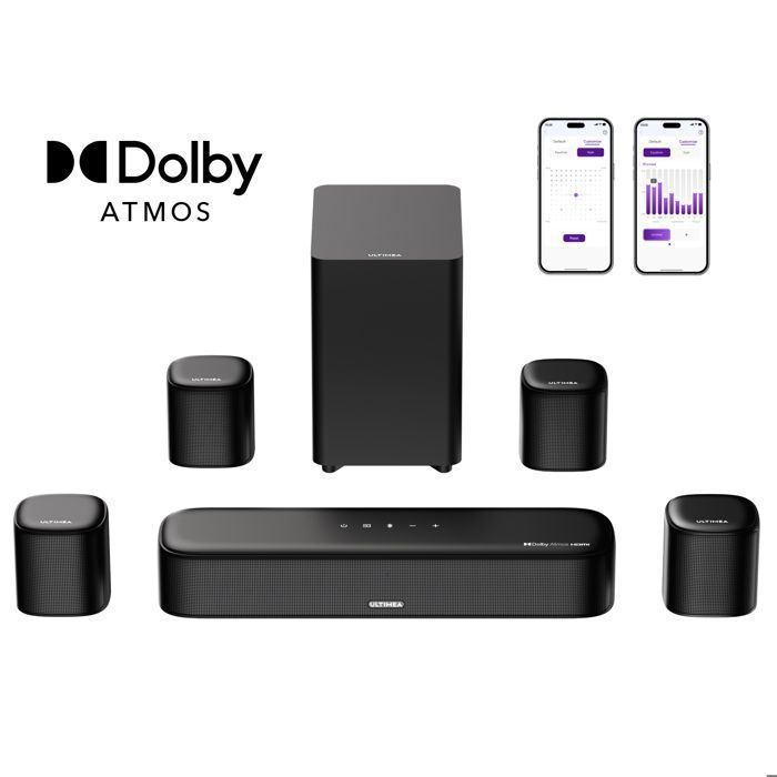 ULTIMEA Aura S5T - 7.1 Barre de Son avec Dolby Atmos Son Surround pour Home Cinéma TV App Contrôle 420 W