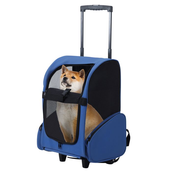 Meilleurs prix pour Chariot Polyvalent Pliable pour Animaux de Compagnie Sac de Transport - Sac chien - Sac à dos pliable- Bleu-Tissu Oxford-42*26*55cm