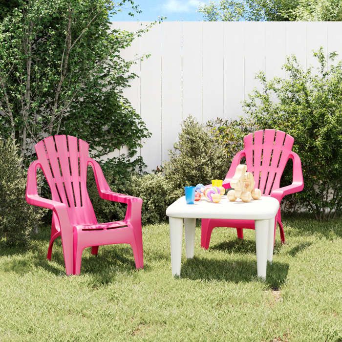 SALE 2025Chaises de jardin pour enfants - lot de 2 - Fauteuils de Jardin - rose 37x34x44 cm PP - 37x34x44 cm32 Kg 3969