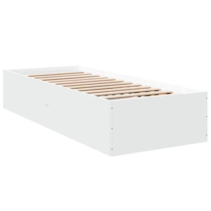 RemiseLit 1 personne Cadre de lit simplesans matelas blanc 75 x 190 cm bois dingénierie JILIMAISON2025 84821164