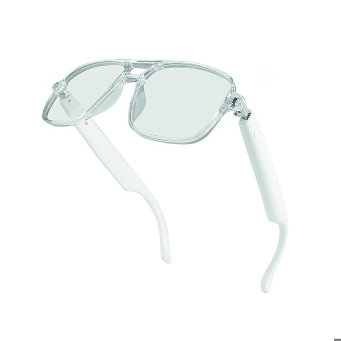 Lunettes Connectées Bluetooth Modèle Sharp avec Audio Intégré Ultra Léger Blanc