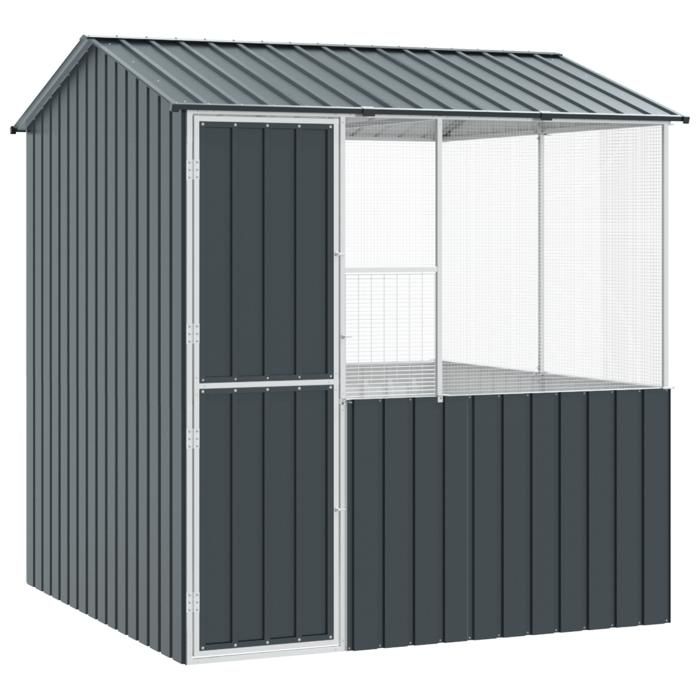 Meilleurs prix pour PROMOTION Cage à oiseaux Anti-UV Anthracite 215x78x200 cm - acier galvanisé 42042 - BestMeuble