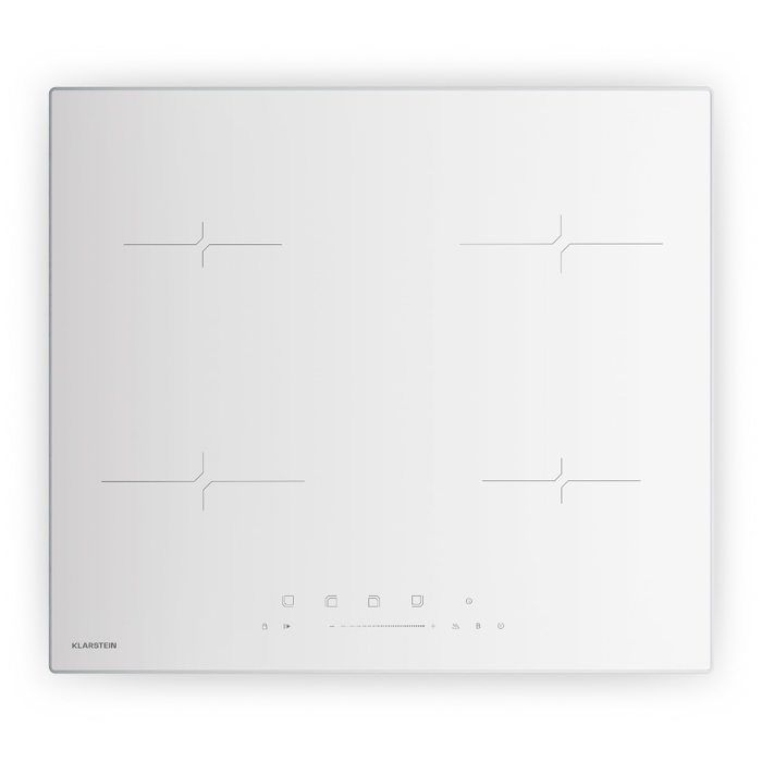 Velaire Table de cuisson induction 60cm 4 Zones 7000W Curseur Tactile Minuterie Blanc